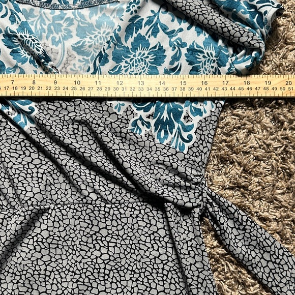 Elegant Nicole by Nicole MillerTeal and Black Patterned Dress size M/M - Picture 9 of 11